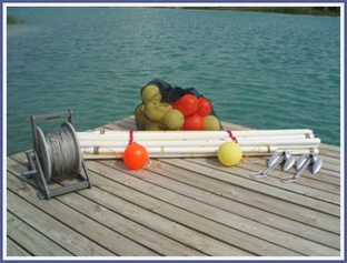 Model #P101-SS - 6 buoy course <i>package</i> with vinyl coated stainless steel mainline